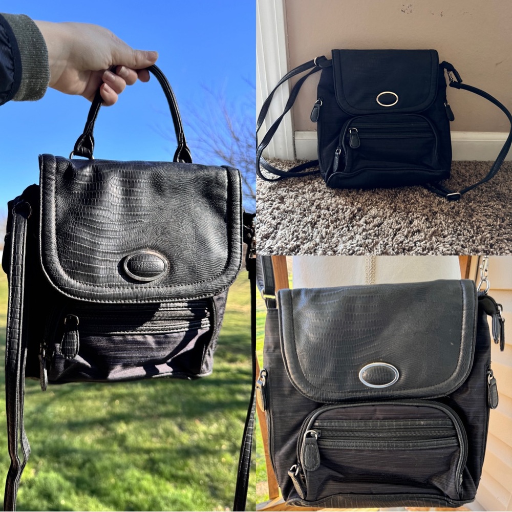 Multi Sac Black Convertible Backpack Organizer Le… - image 1